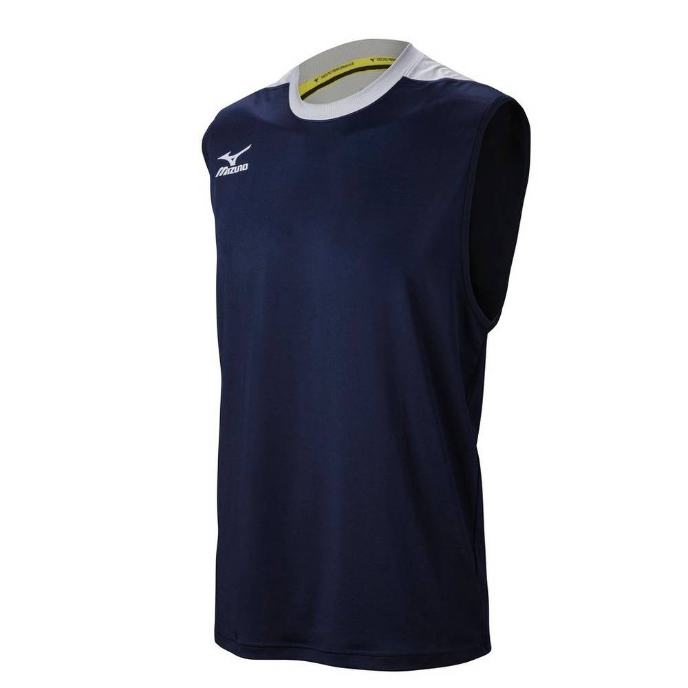 Maglia Mizuno Cutoff Uomo - Blu Marino/Argento - 84732-XBRK